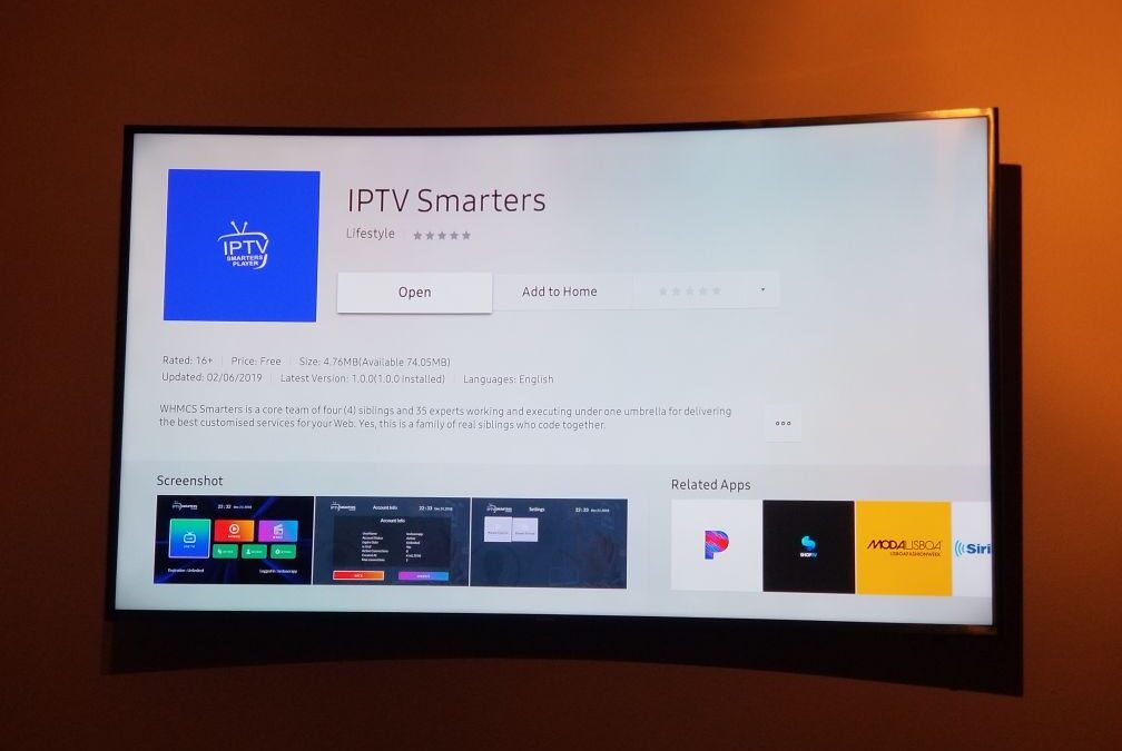Iptv smarters showing on a iptv smart tv canada