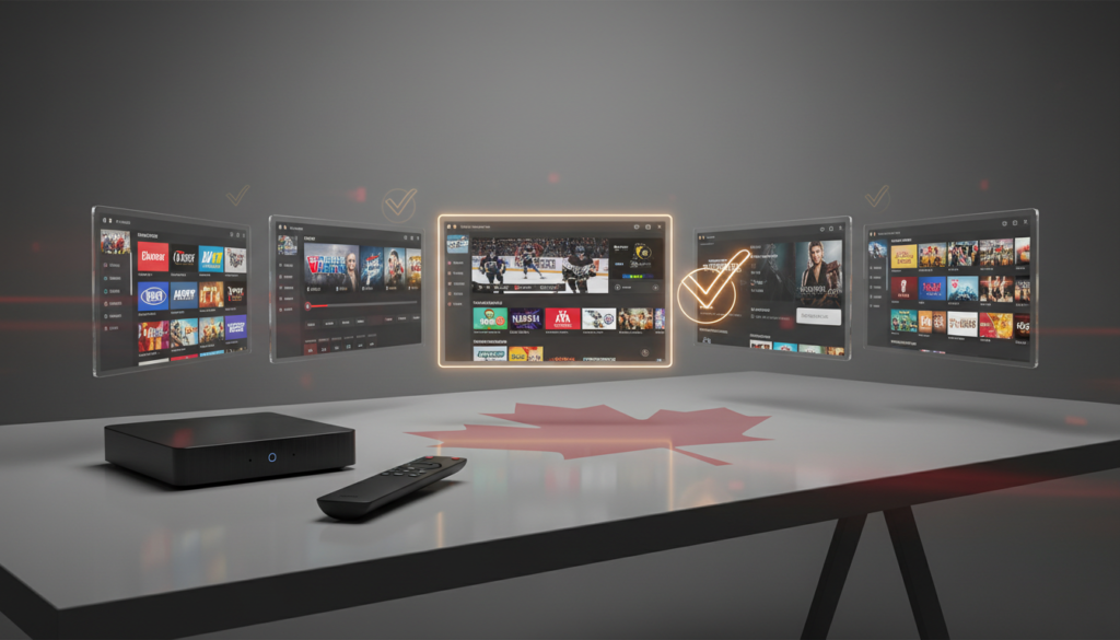 best IPTV canada options displayed on Canadian flag