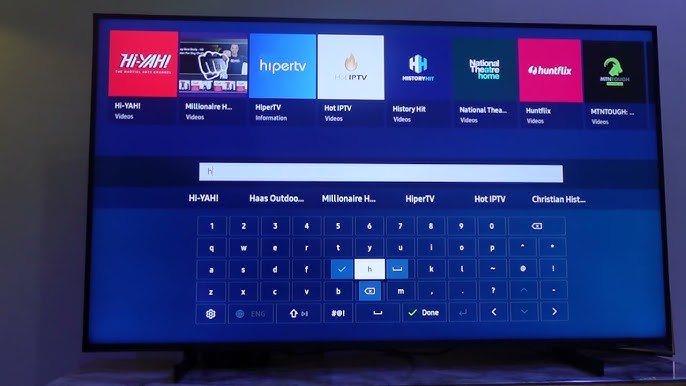 Samsung smart tv showing search app 