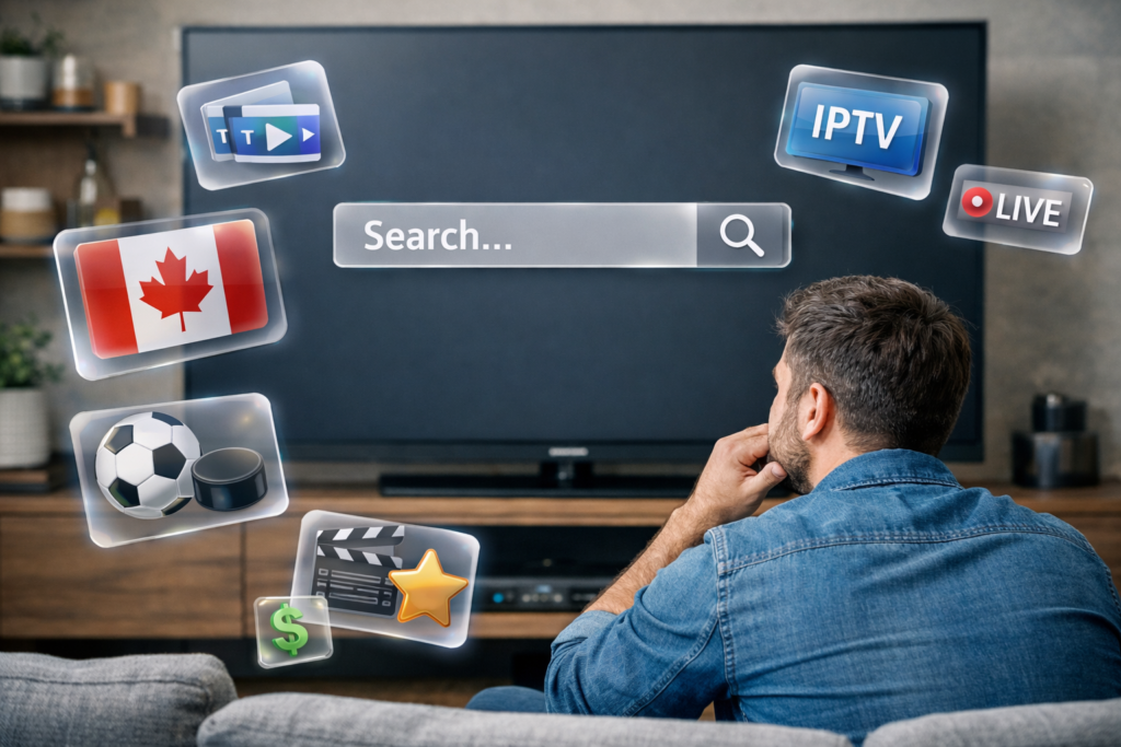 person wondering about choosing the best iptv canada subscription